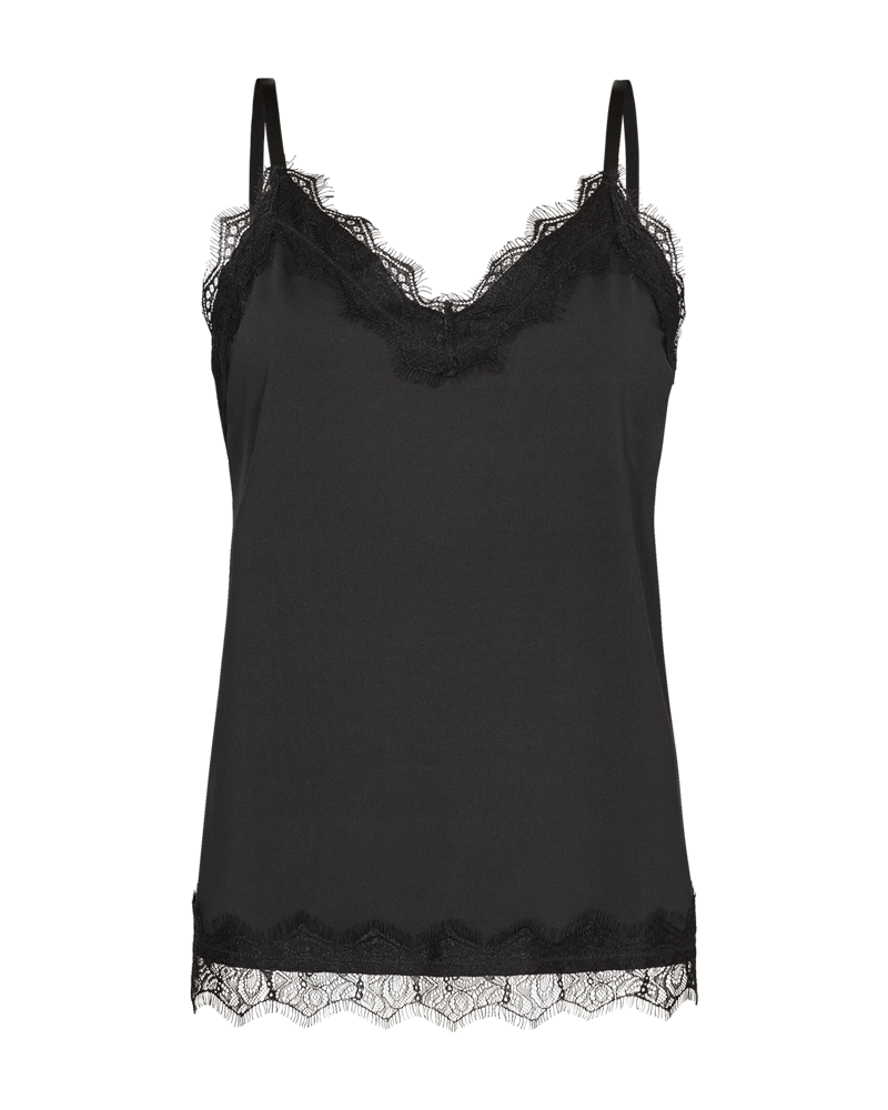FREEQUENT TOP BICCO LACE ADJUSTABLE STRAPS black