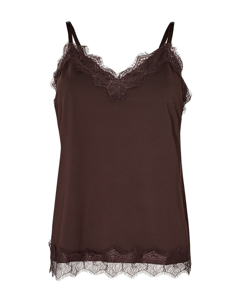 FREEQUENT TOP BICCO LACE ADJUSTABLE STRAPS coffee bean