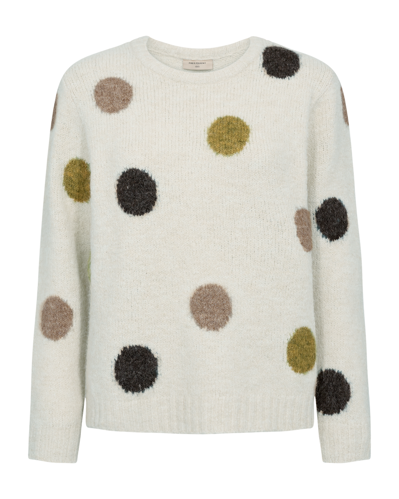FREEQUENT PULL LOUISA JAQUARD DOT PATTERN moonbeam melange w. bronze melange