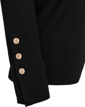 Afbeelding in Gallery-weergave laden, FREEQUENT PULLOVER KATIE PLAIN FLAT GOLD BUTTON black
