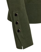 Afbeelding in Gallery-weergave laden, FREEQUENT PULLOVER KATIE PLAIN FLAT GOLD BUTTON kombu green
