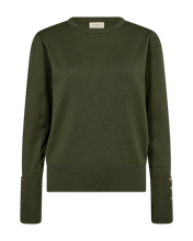 Afbeelding in Gallery-weergave laden, FREEQUENT PULLOVER KATIE PLAIN FLAT GOLD BUTTON kombu green

