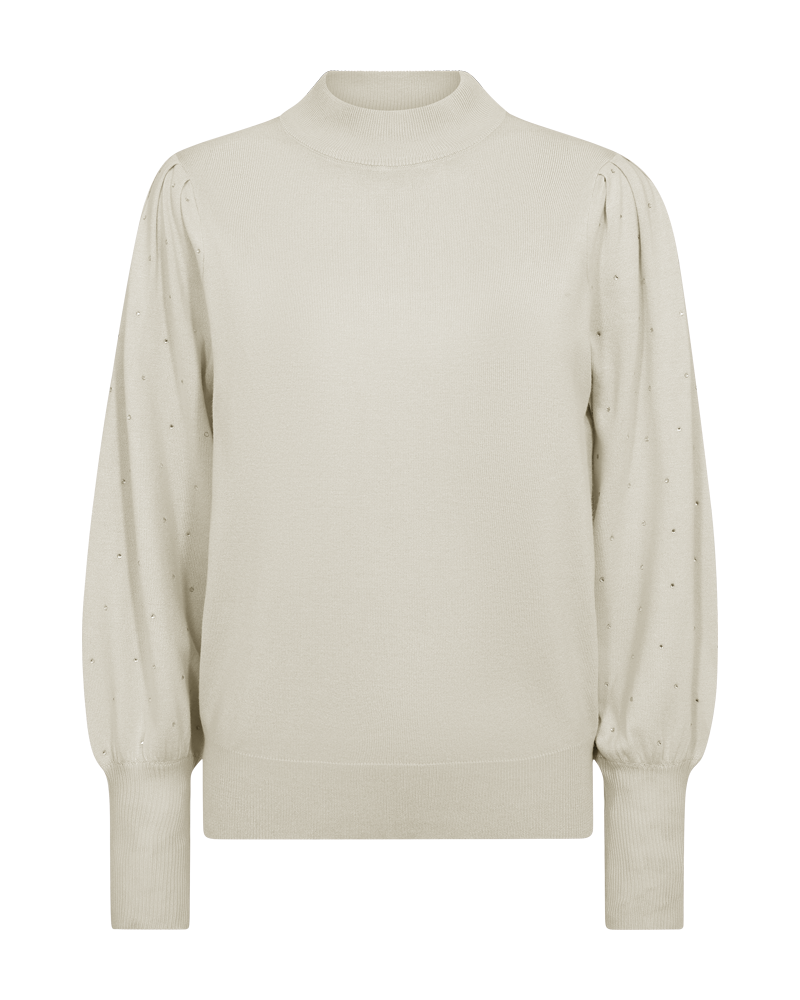 FREEQUENT PULLOVER DOTKA HIGH NECK RHINESTONE SLEEVE moonbeam
