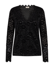 Afbeelding in Gallery-weergave laden, FREEQUENT SHIRT GRY VELVET LACE black

