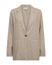Afbeelding in Gallery-weergave laden, FREEQUENT BLAZER LAVEGA PINSTRIPE sand melange w. off white
