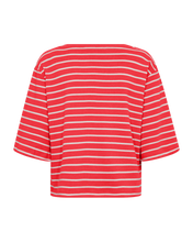 Afbeelding in Gallery-weergave laden, FREEQUENT SHIRT MILA STRIPED WITH BOATNECK bittersweet w. star off white
