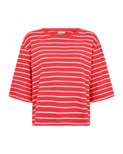 Afbeelding in Gallery-weergave laden, FREEQUENT SHIRT MILA STRIPED WITH BOATNECK bittersweet w. star off white
