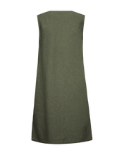 Load image into Gallery viewer, FREEQUENT LAVA DRESS V-NECK PINTUCKS DETAIL deep lichen green

