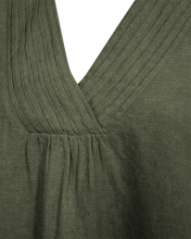 Load image into Gallery viewer, FREEQUENT LAVA DRESS V-NECK PINTUCKS DETAIL deep lichen green
