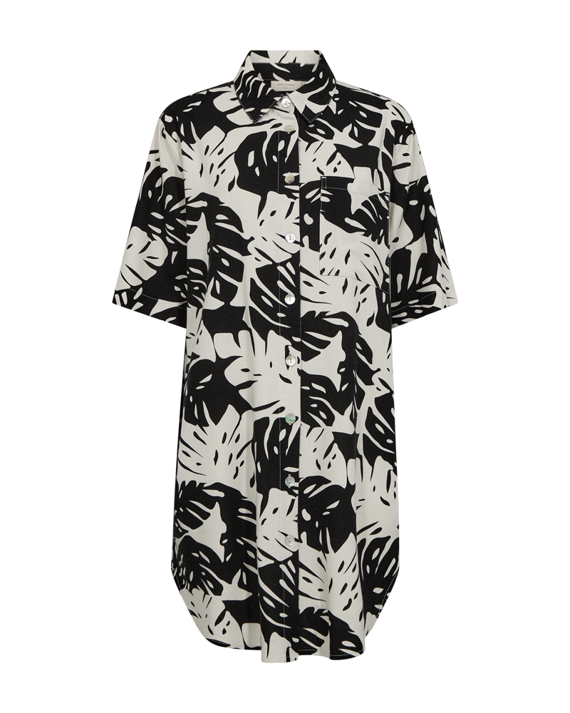 FREEQUENT SHIRTDRESS LAVISCO ALL OVER PRINT moonbeam w. black