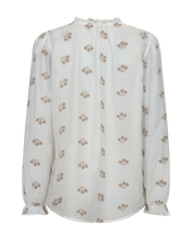 Load image into Gallery viewer, FREEQUENT BLOUSE WENDY WITH EMBROIDERY star off white w. simply taupe
