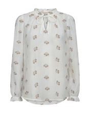 Load image into Gallery viewer, FREEQUENT BLOUSE WENDY WITH EMBROIDERY star off white w. simply taupe
