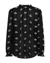 Load image into Gallery viewer, FREEQUENT BLOUSE WENDY WITH EMBROIDERY black w. moonbeam
