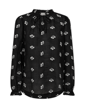 Load image into Gallery viewer, FREEQUENT BLOUSE WENDY WITH EMBROIDERY black w. moonbeam
