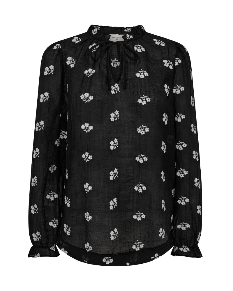 FREEQUENT BLOUSE WENDY WITH EMBROIDERY black w. moonbeam