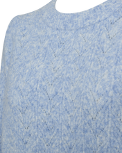 Afbeelding in Gallery-weergave laden, FREEQUENT PULLOVER SEVALIN HOLE PATTERN PUFF SLEEVE serenity melange
