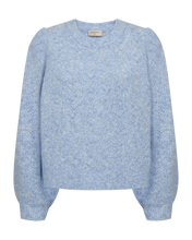 Afbeelding in Gallery-weergave laden, FREEQUENT PULLOVER SEVALIN HOLE PATTERN PUFF SLEEVE serenity melange
