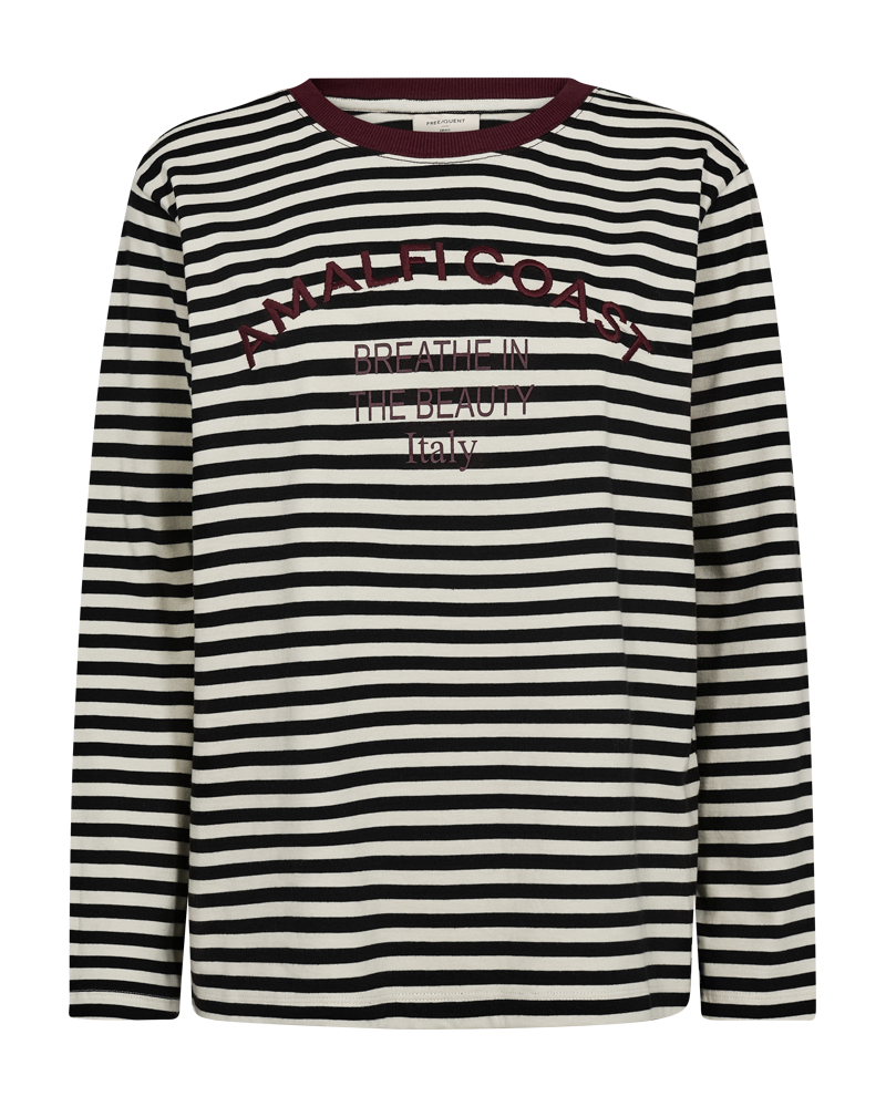 FREEQUENT SHIRT JEMMA LONG SLEEVES DECO DETAIL black w. moonbeam