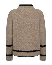 Afbeelding in Gallery-weergave laden, FREEQUENT PULLOVER HIRO CABLE STRIPE PATTERN desert taupe mel. w. black
