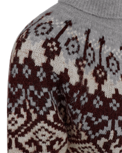 Afbeelding in Gallery-weergave laden, FREEQUENT PULLOVER MERLA JACQUARD HIGH NECK moonbeam mel w. med grey mel.
