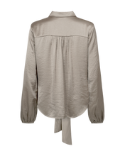 Load image into Gallery viewer, FREEQUENT BLOUSE DOVE SATEEN KNOT DETAIL medium grey mel.
