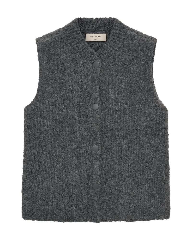 FREEQUENT WAISTCOAT JUMP LOOP YARN dark grey melange