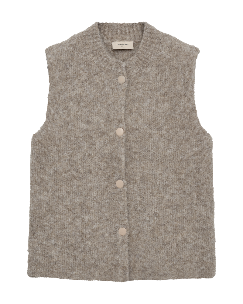 FREEQUENT WAISTCOAT JUMP LOOP YARN desert taupe melange