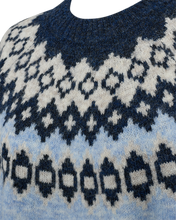 Afbeelding in Gallery-weergave laden, FREEQUENT PULLOVER NOVALA JACQUARD O-NECK wedgewood grey mel. w. dark grey mel.
