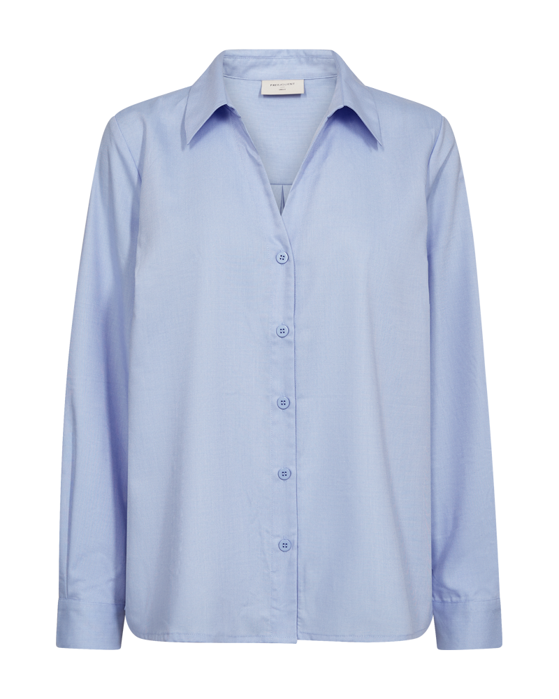 FREEQUENT BLOUSE FLYNN V-NECK chambray blue