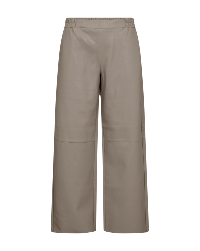 FREEQUENT BROEK VEGGY FAUX LEATHER FULL LENGTH desert taupe