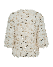 Afbeelding in Gallery-weergave laden, FREEQUENT SHIRT NOLLA JERSEY WITH SEQUIN AND FEATHER YARN moonbeam w. gold
