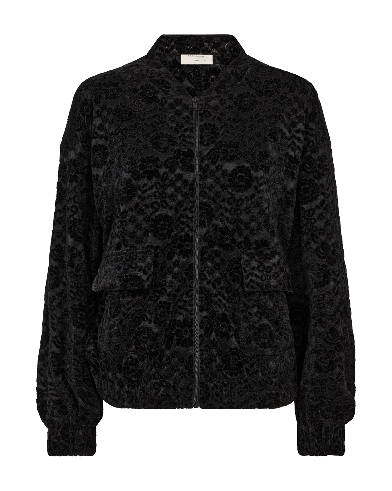 FREEQUENT JACKET GRY VELVET LACE black