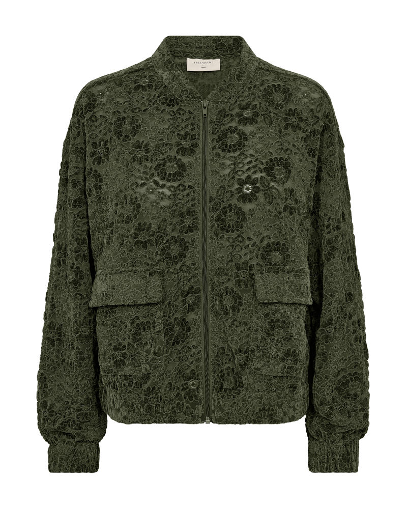 FREEQUENT JACKET GRY VELVET LACE kombu green