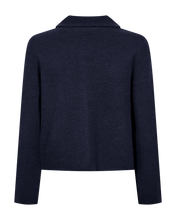 Load image into Gallery viewer, FREEQUENT CARDIGAN ZANA INTERLOCK KNIT navy blazer
