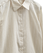 Afbeelding in Gallery-weergave laden, FREEQUENT BLOUSE SOLLY STRIPED RHINESTONE DECO moonbeam w. star off-white
