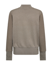 Afbeelding in Gallery-weergave laden, FREEQUENT PULLOVER BISOLO METALLIC KNIT desert taupe melange w. silver

