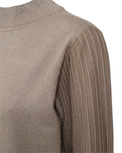 Afbeelding in Gallery-weergave laden, FREEQUENT PULLOVER BISOLO METALLIC KNIT desert taupe melange w. silver
