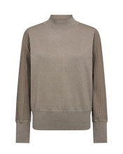Afbeelding in Gallery-weergave laden, FREEQUENT PULLOVER BISOLO METALLIC KNIT desert taupe melange w. silver
