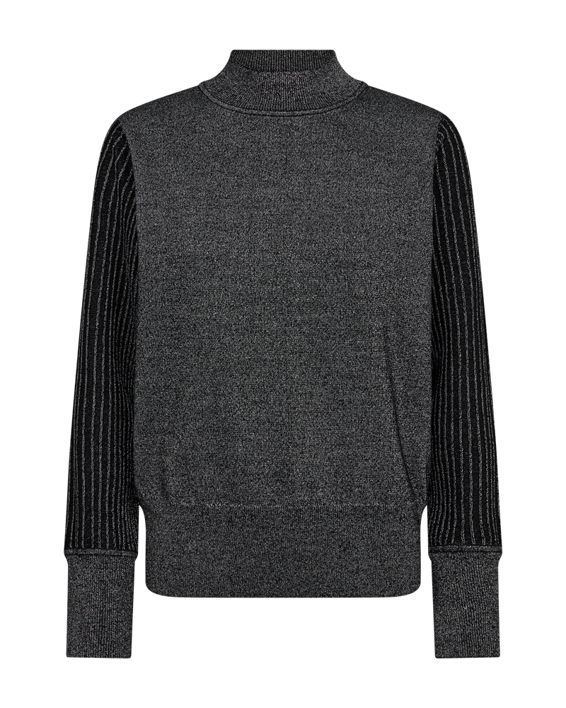 FREEQUENT PULLOVER BISOLO METALLIC KNIT black w. silver