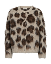 Afbeelding in Gallery-weergave laden, FREEQUENT CARDIGAN LIPPI LONGHAIR YAM JAQUARD oyster grey mel w. mole mel
