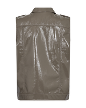 Afbeelding in Gallery-weergave laden, FGREEQUENT WAISTCOAT TRINE GLOSSY FAUX LEATHER morel
