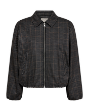 Load image into Gallery viewer, FREEQUENT JACKET NADUVA JERSEY WITH CHECK black w. desert taupe
