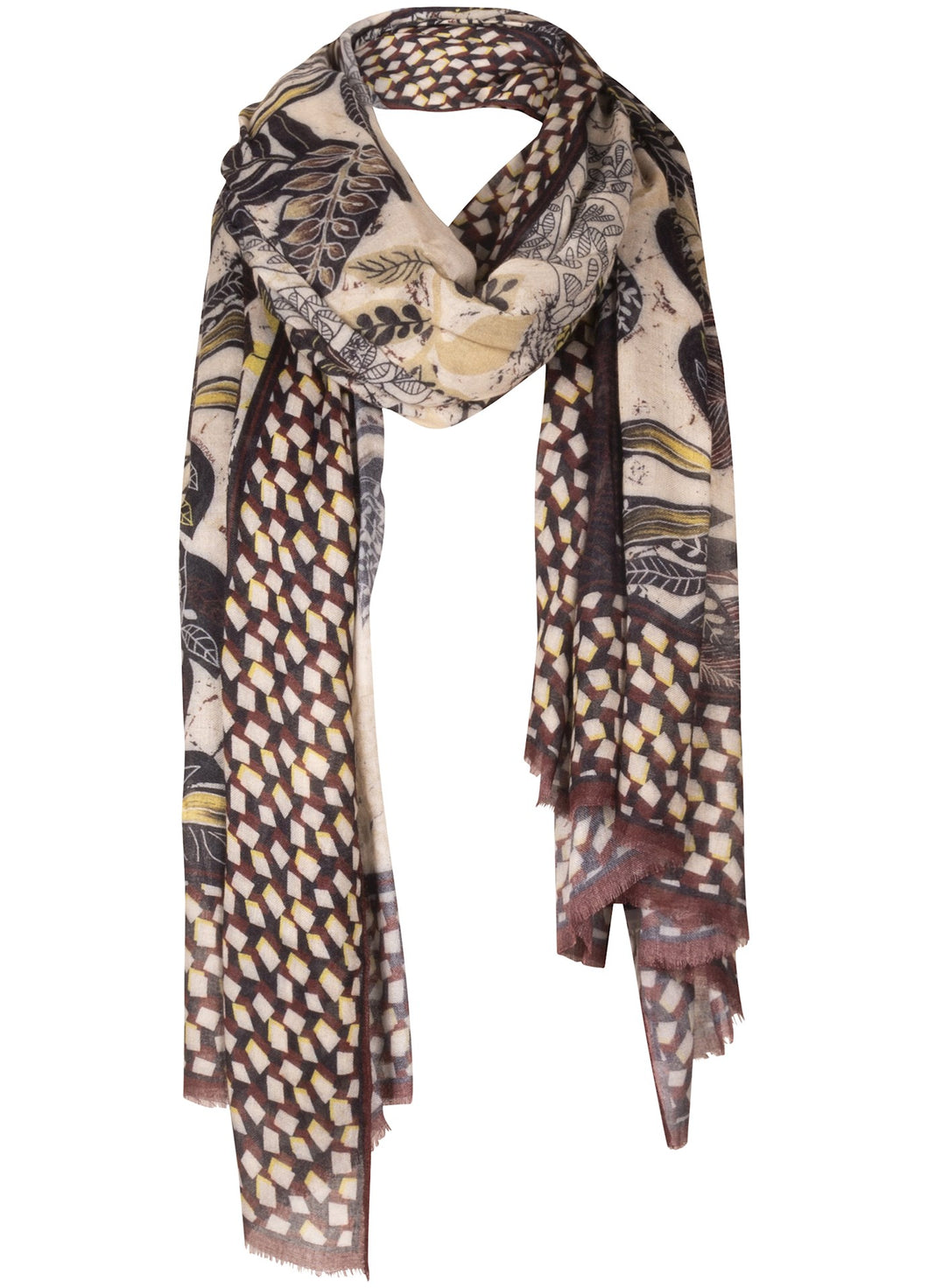TRAMONTANA SCARF ETNIC LEAVES