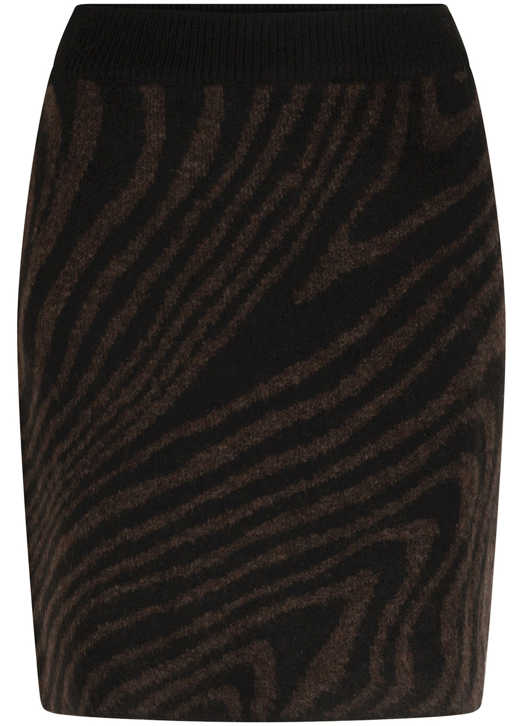 TRAMONTANA SKIRT JACQUARD WOOD PRINT BROWNS