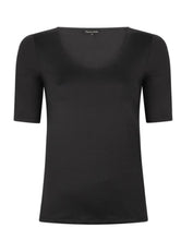 Load image into Gallery viewer, TRAMONTANA PAULA BASIC V-NECK TOP H/S BLACK
