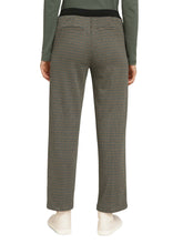 Load image into Gallery viewer, TOM TAILOR PANTS CHECKED STRAIGHT BEIGE GREEN SMALL CHECK
